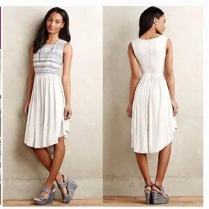 Anthropologie Dolan Left Coast Dress Womens  Gray Blue Stripe Sabado Boho small